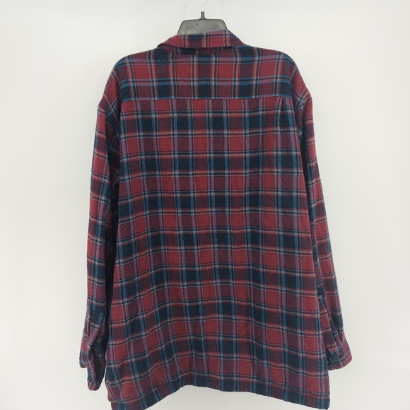 L.L.Bean Plaid Fleece-Lined Flannel Shirt Jacket  XXL Red and Gray - Picture 7 of 7